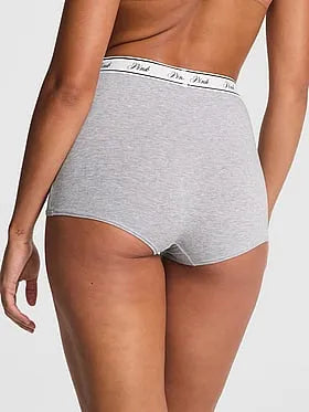 Logo Cotton High-Waist Boyshort Panty