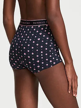 Logo Cotton High-Waist Boyshort Panty