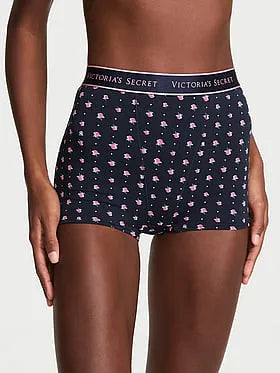 Logo Cotton High-Waist Boyshort Panty