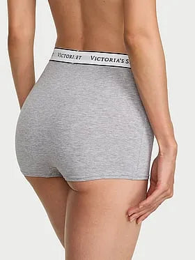 Logo Cotton High-Waist Boyshort Panty