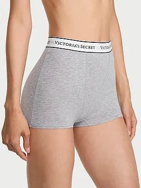 Logo Cotton High-Waist Boyshort Panty