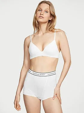 Logo Cotton High-Waist Boyshort Panty