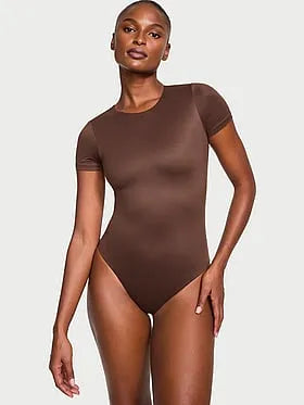 Bodywear by Victoria with FeatherSoftâ¢ Innovation Short-Sleeve Bodysuit