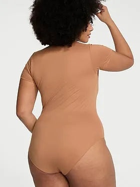 Bodywear by Victoria with FeatherSoftâ¢ Innovation Short-Sleeve Bodysuit
