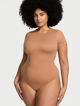 Bodywear by Victoria with FeatherSoftâ¢ Innovation Short-Sleeve Bodysuit