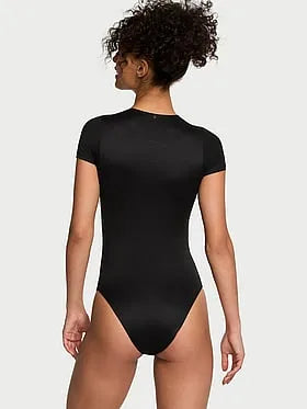 Bodywear by Victoria with FeatherSoftâ¢ Innovation Short-Sleeve Bodysuit