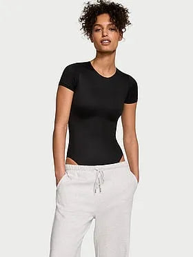 Bodywear by Victoria with FeatherSoftâ¢ Innovation Short-Sleeve Bodysuit