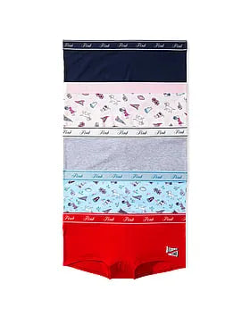 5-Pack Logo Cotton Boyshort Panties