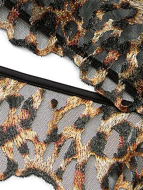 Leopard Embroidery Strappy Bra Top