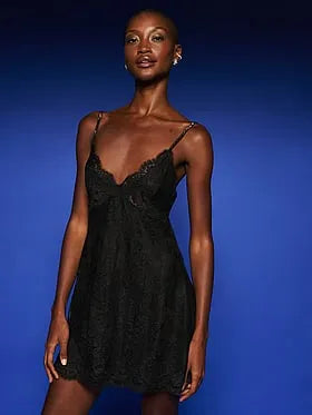 Twinkle Strap Lace Mini Slip Dress