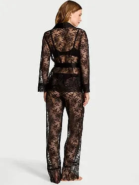 Rose Lace Long Pajama Set