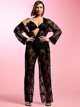 Rose Lace Long Pajama Set