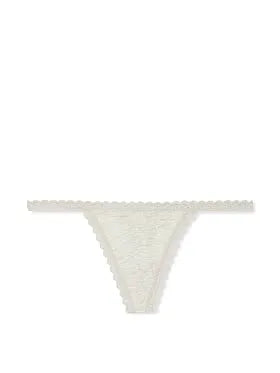 Lace-Waist Heather Rib V-String Panty