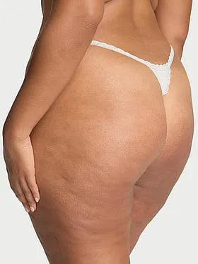 Lace-Waist Heather Rib V-String Panty