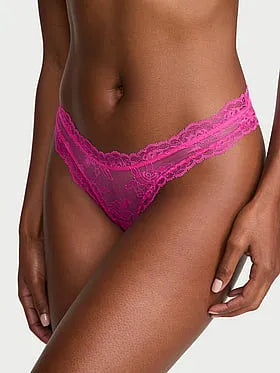 Rose Lace High-Leg Thong Panty