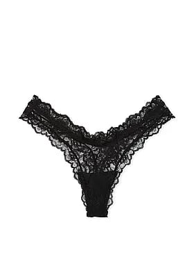 Rose Lace High-Leg Thong Panty