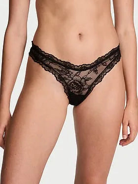 Rose Lace High-Leg Thong Panty