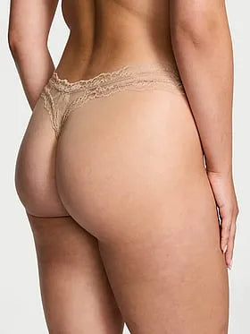 Rose Lace High-Leg Thong Panty