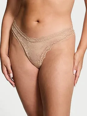 Rose Lace High-Leg Thong Panty