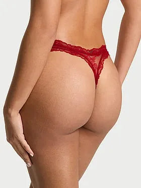 Rose Lace High-Leg Thong Panty