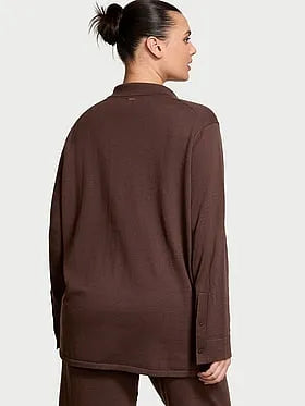 Luxe CrÃ¨me Knit Button-Up Shirt