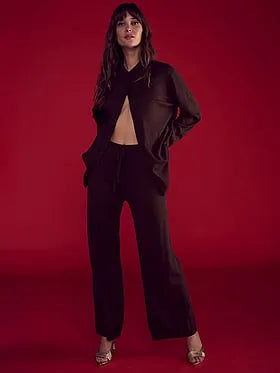 Luxe CrÃ¨me Knit Button-Up Shirt