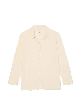 Luxe CrÃ¨me Knit Button-Up Shirt