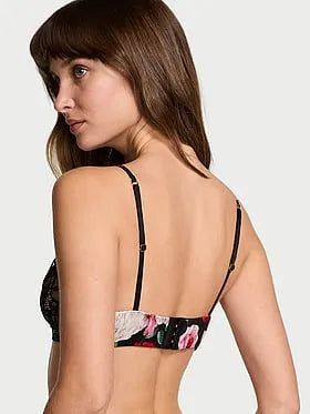 ATELIER Victoria's Secret Satin Lace Trim Lightly Lined Triangle Bra