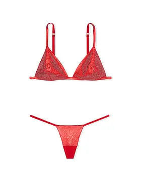 Shine Triangle Bralette & V-String Panty Set