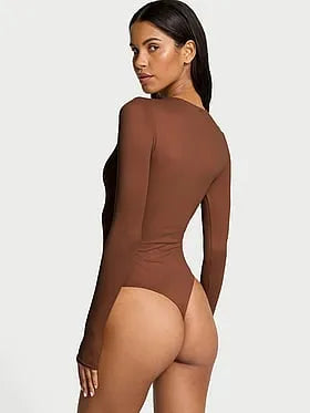 Bodywear by Victoria with FeatherSoftâ¢ Innovation Long-Sleeve Bodysuit