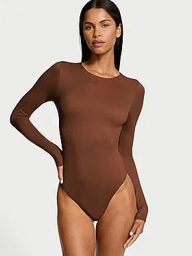 Bodywear by Victoria with FeatherSoftâ¢ Innovation Long-Sleeve Bodysuit