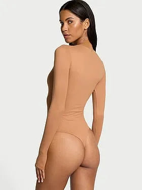 Bodywear by Victoria with FeatherSoftâ¢ Innovation Long-Sleeve Bodysuit