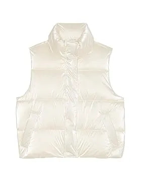 High Shine Marshmallow Puffer Vest by PINK