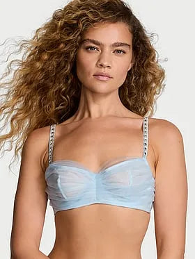 Twinkle Cameo Strap Glitter Tulle Unlined Bra Top