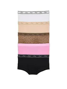 5-Pack Logo Cotton Boyshort Panties