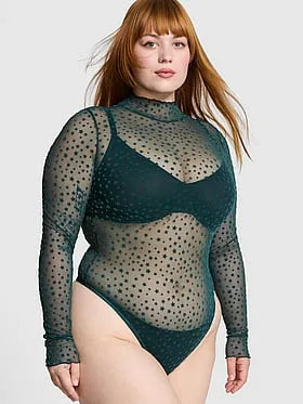 PINK Winkâ¢ Starchaser Mesh Long-Sleeve Bodysuit