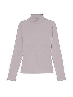 PINK Base Stretchâ¢ Mock-Neck Long-Sleeve Top