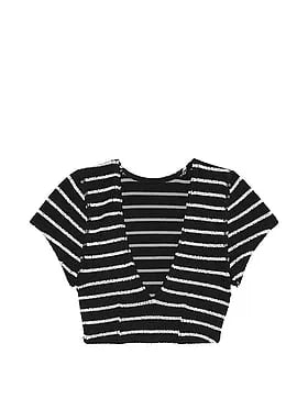 Crinkle Short-Sleeve Bikini Top