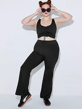 Relay Ruched Plunge Sports Bra