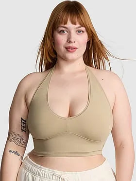 PINK Base Stretchâ¢ Halter Bra Top