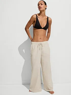 Beachwear Linen Wide-Leg Pants