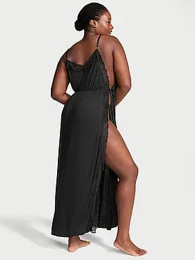 SoSoftâ¢ Modal Ribbed Lace-Trim Long Slip Dress
