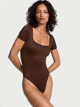 Bodywear by Victoria with FeatherSoftâ¢ Innovation Square-Neck Bodysuit