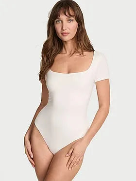 Bodywear by Victoria with FeatherSoftâ¢ Innovation Square-Neck Bodysuit
