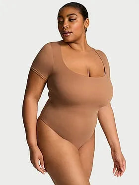 Bodywear by Victoria with FeatherSoftâ¢ Innovation Square-Neck Bodysuit