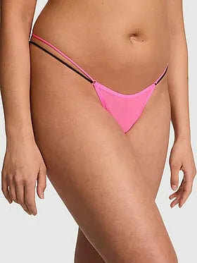 Logo Mesh Strappy Micro Thong Panty