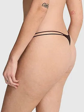 Logo Mesh Strappy Micro Thong Panty