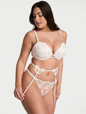 Peony Embroidery Garter Belt