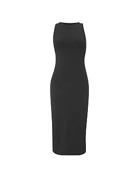 Shapewear by Victoria Smoothing Rib High-Neck Midi Dress