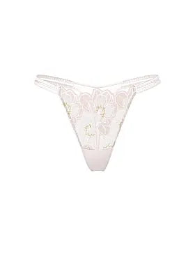 Peony Embroidery Strappy Thong Panty